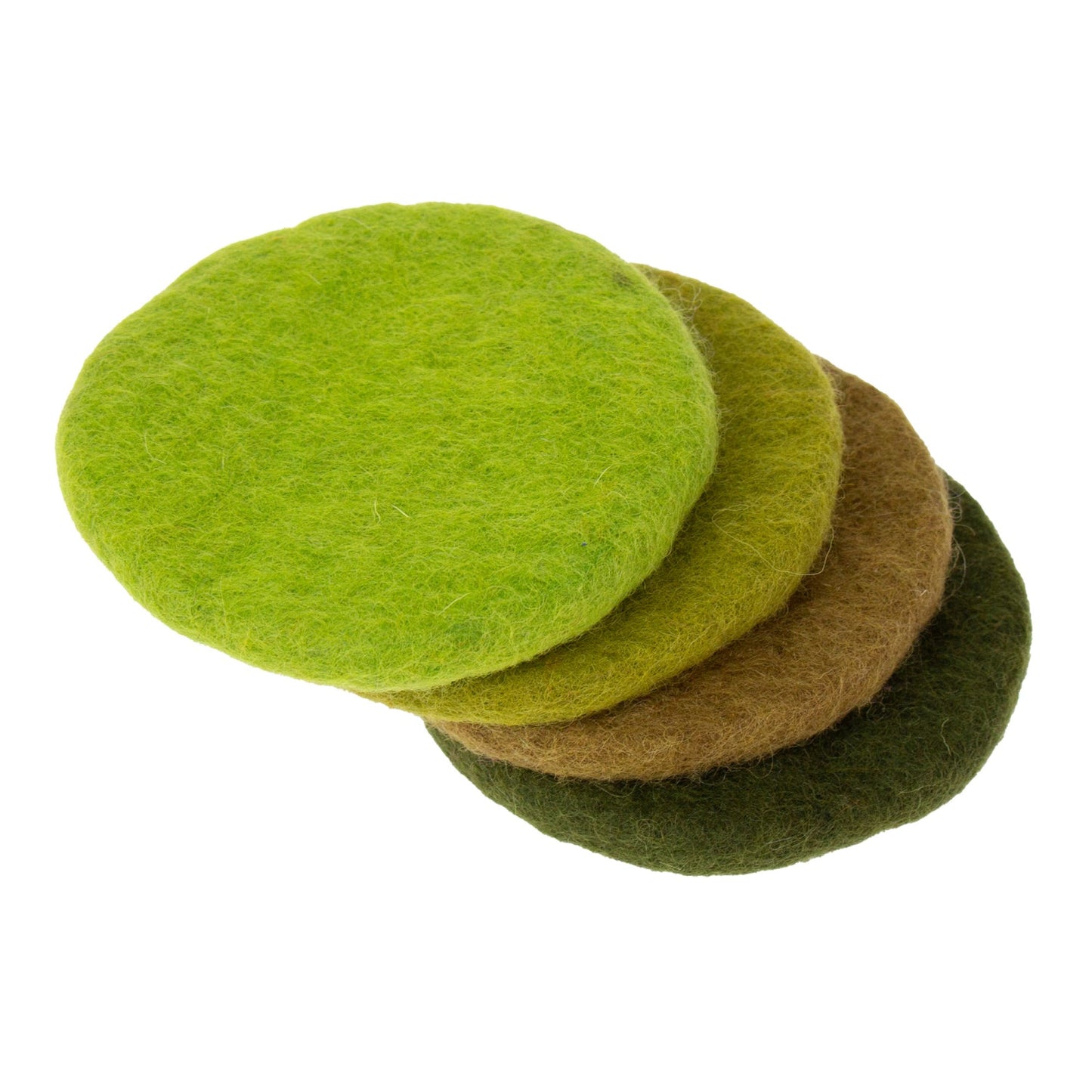 Global Crafts Handmade Felt Macaroon Coasters, Set Of 4, Tidepool