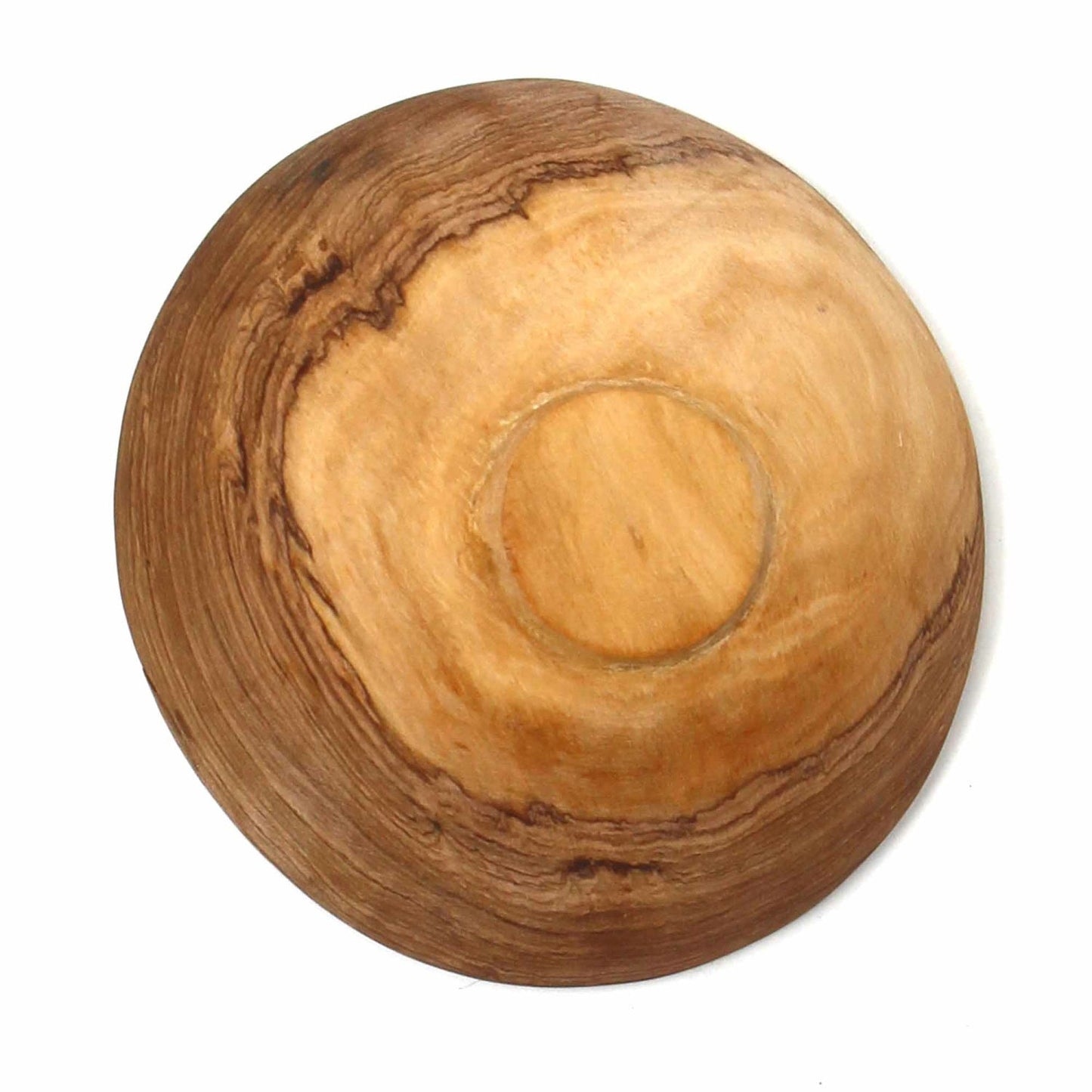 Rustic Olive Wood Bowl With Batik Bone Inlay, 6-Inch