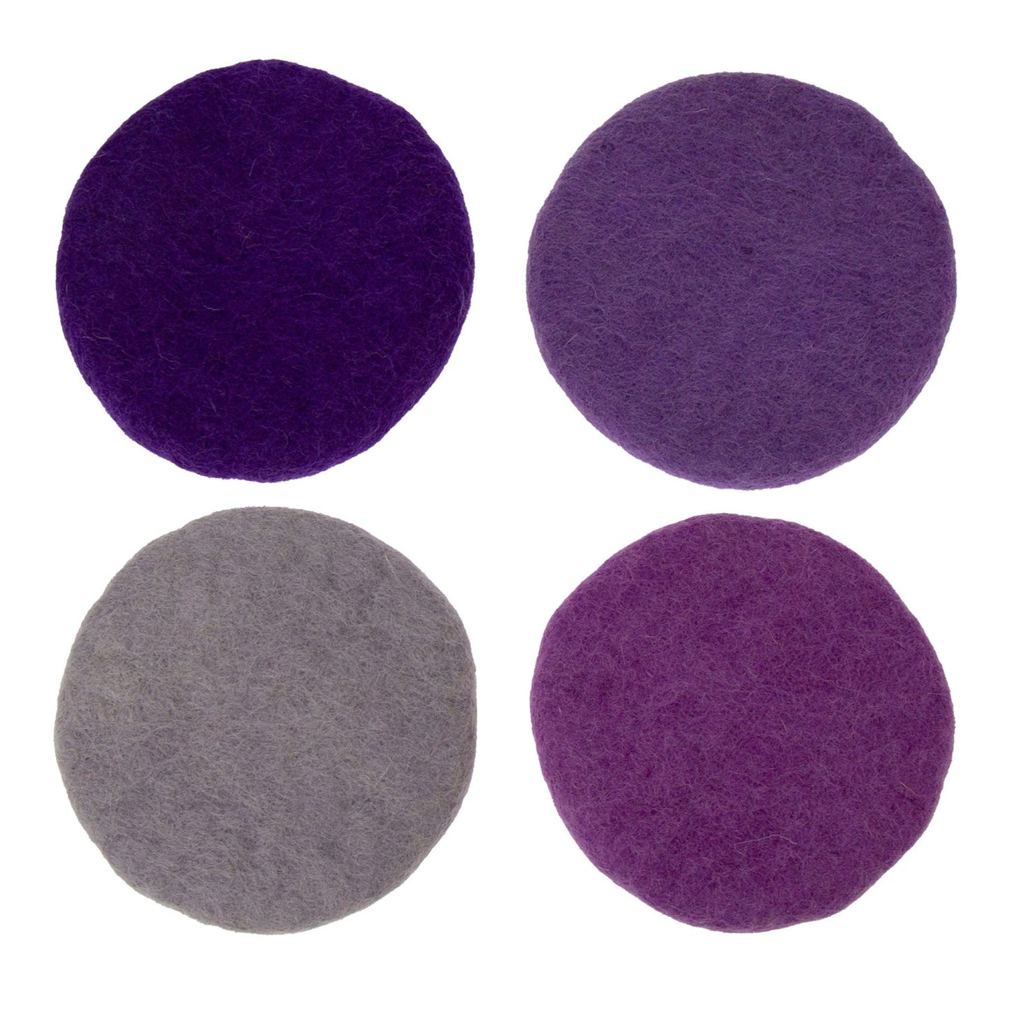 Global Crafts Handmade Felt Macaroon Coasters, Set Of 4, Tidepool