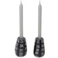 Global Crafts Set Of 2 Hand-Carved Tall Round Soapstone Candle Holders