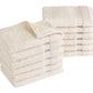 Classic Turkish Towels Genuine Cotton Soft Absorbent Villa Collection Washcloth 12 Piece Set
