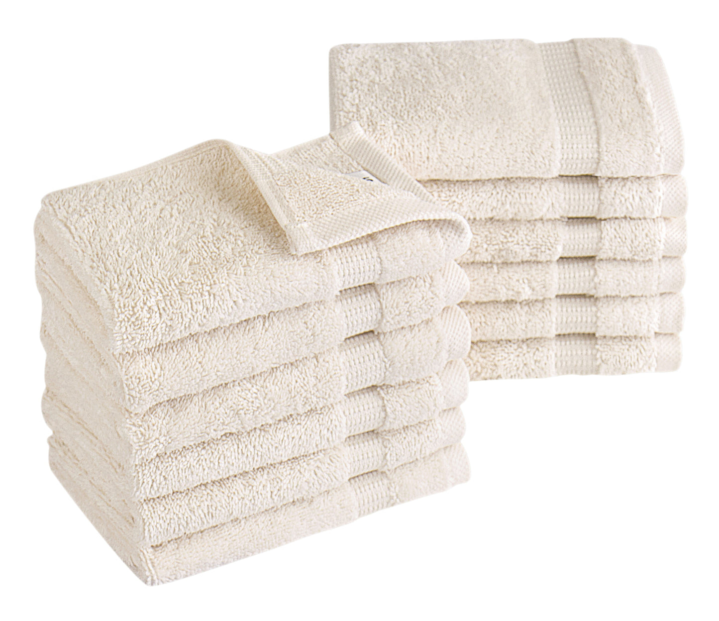 Classic Turkish Towels Genuine Cotton Soft Absorbent Villa Collection Washcloth 12 Piece Set