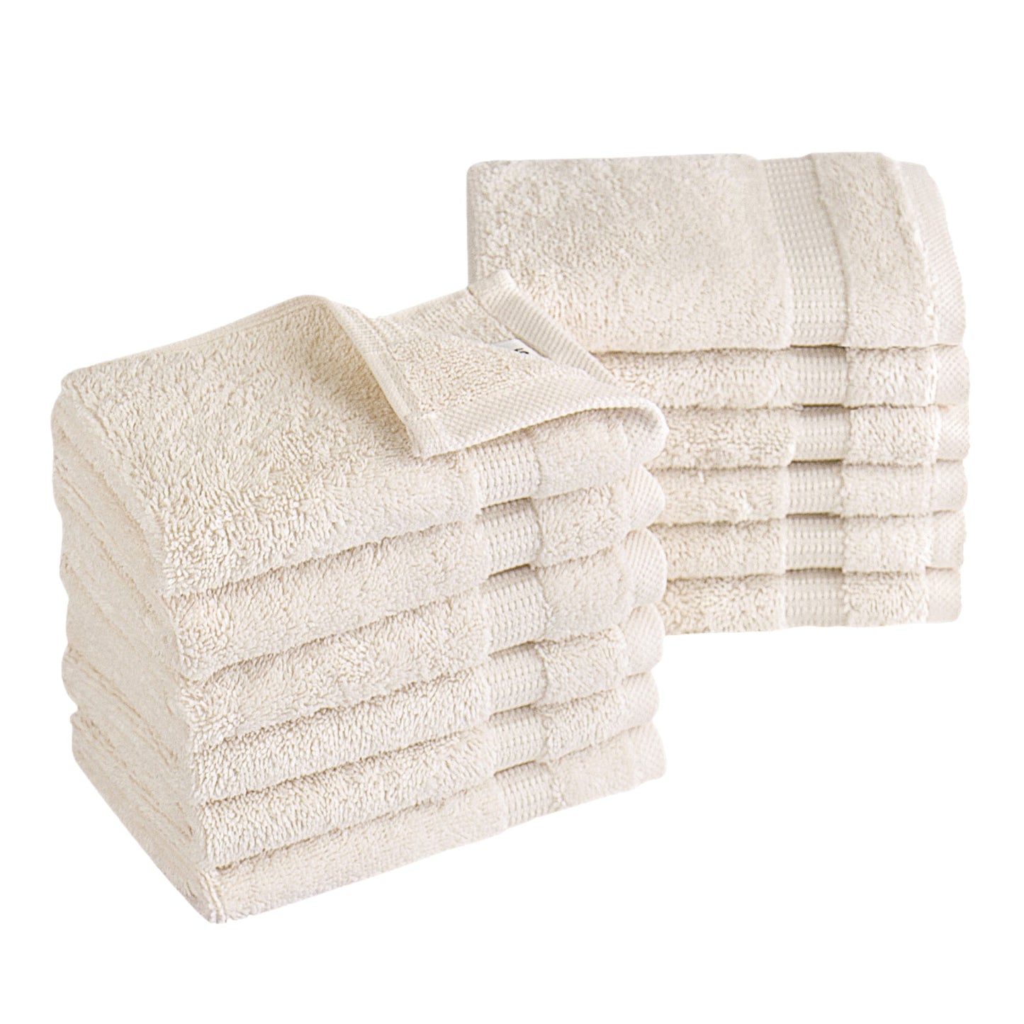 Classic Turkish Towels Genuine Cotton Soft Absorbent Villa Collection Washcloth 12 Piece Set