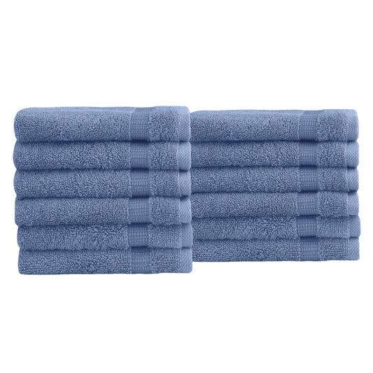 Classic Turkish Towels Genuine Cotton Soft Absorbent Villa Collection Washcloth 12 Piece Set