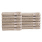 Classic Turkish Towels Genuine Cotton Soft Absorbent Villa Collection Washcloth 12 Piece Set