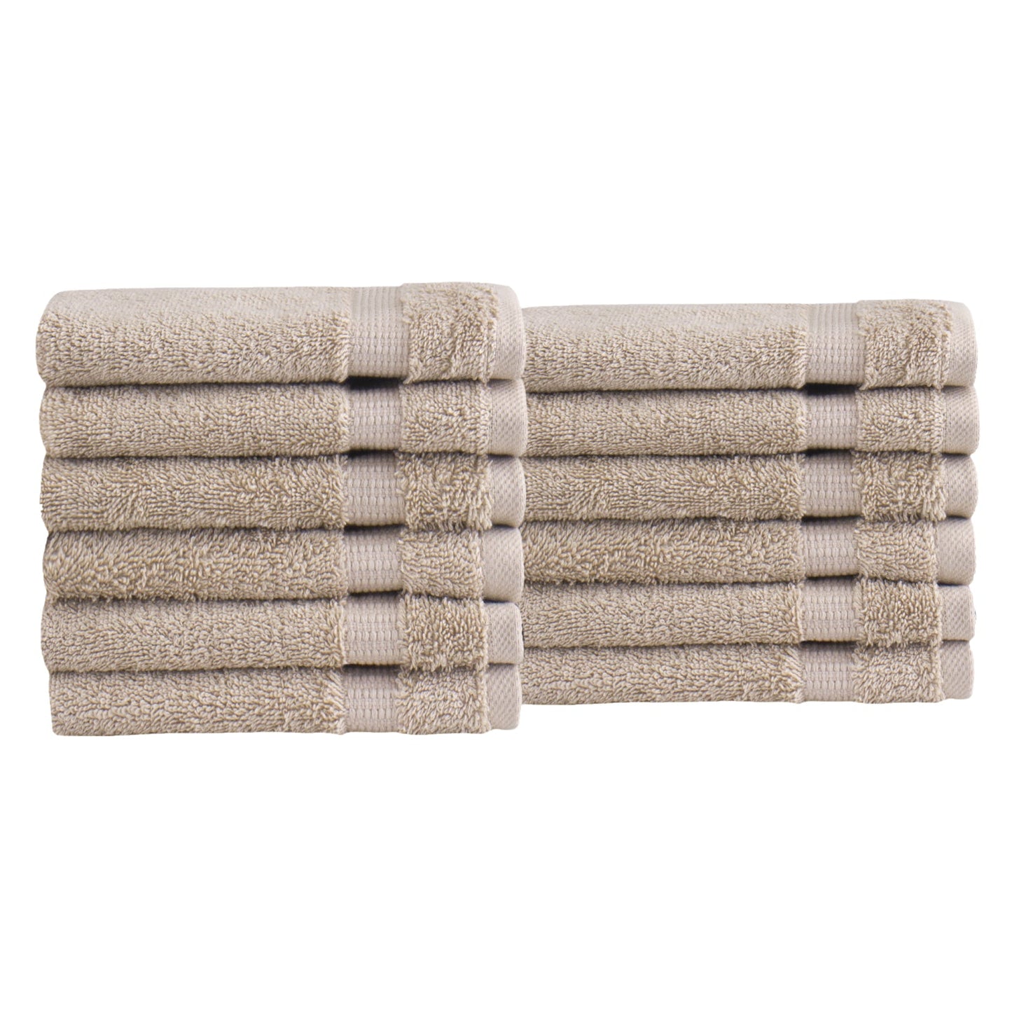 Classic Turkish Towels Genuine Cotton Soft Absorbent Villa Collection Washcloth 12 Piece Set