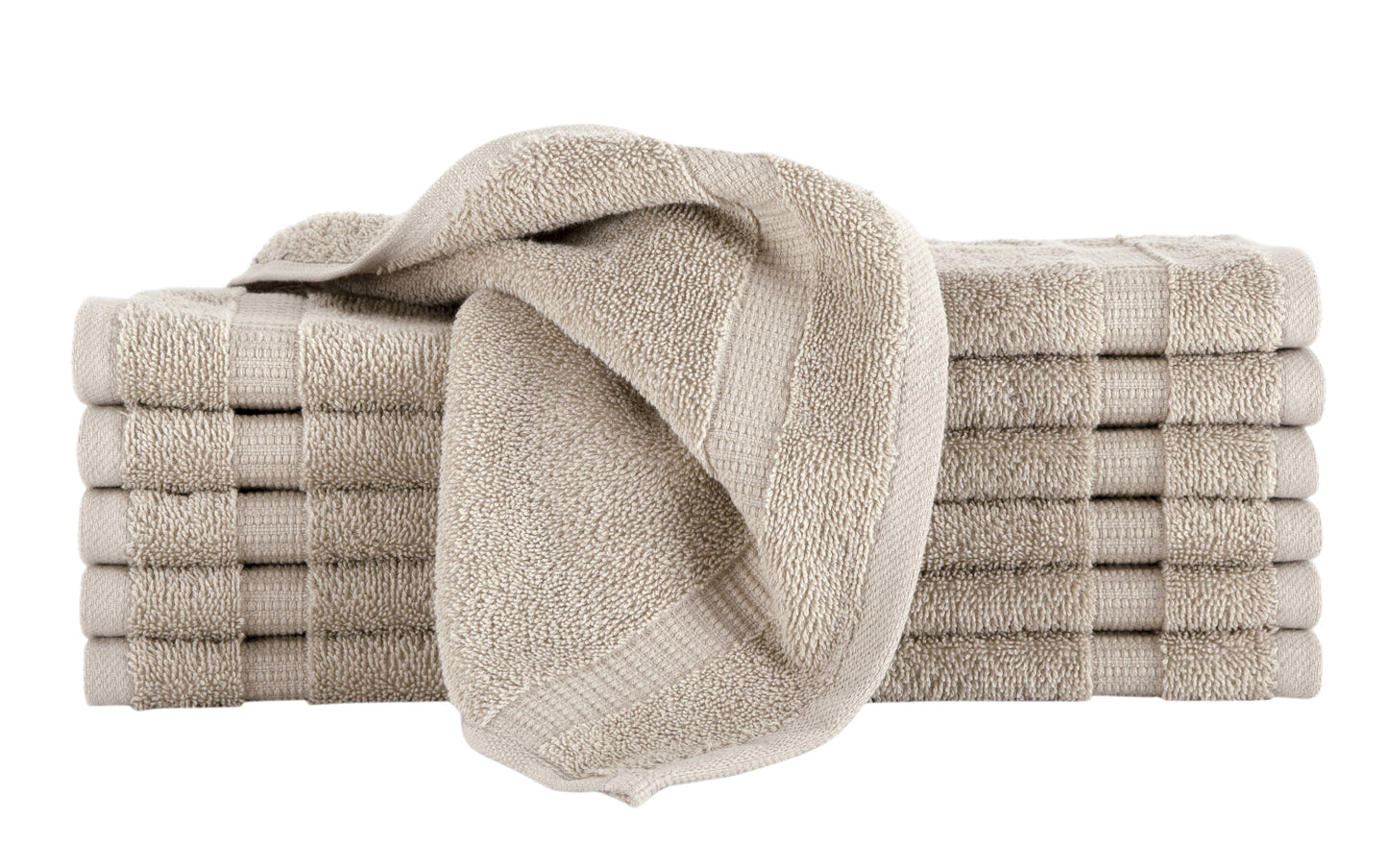 Classic Turkish Towels Genuine Cotton Soft Absorbent Villa Collection Washcloth 12 Piece Set
