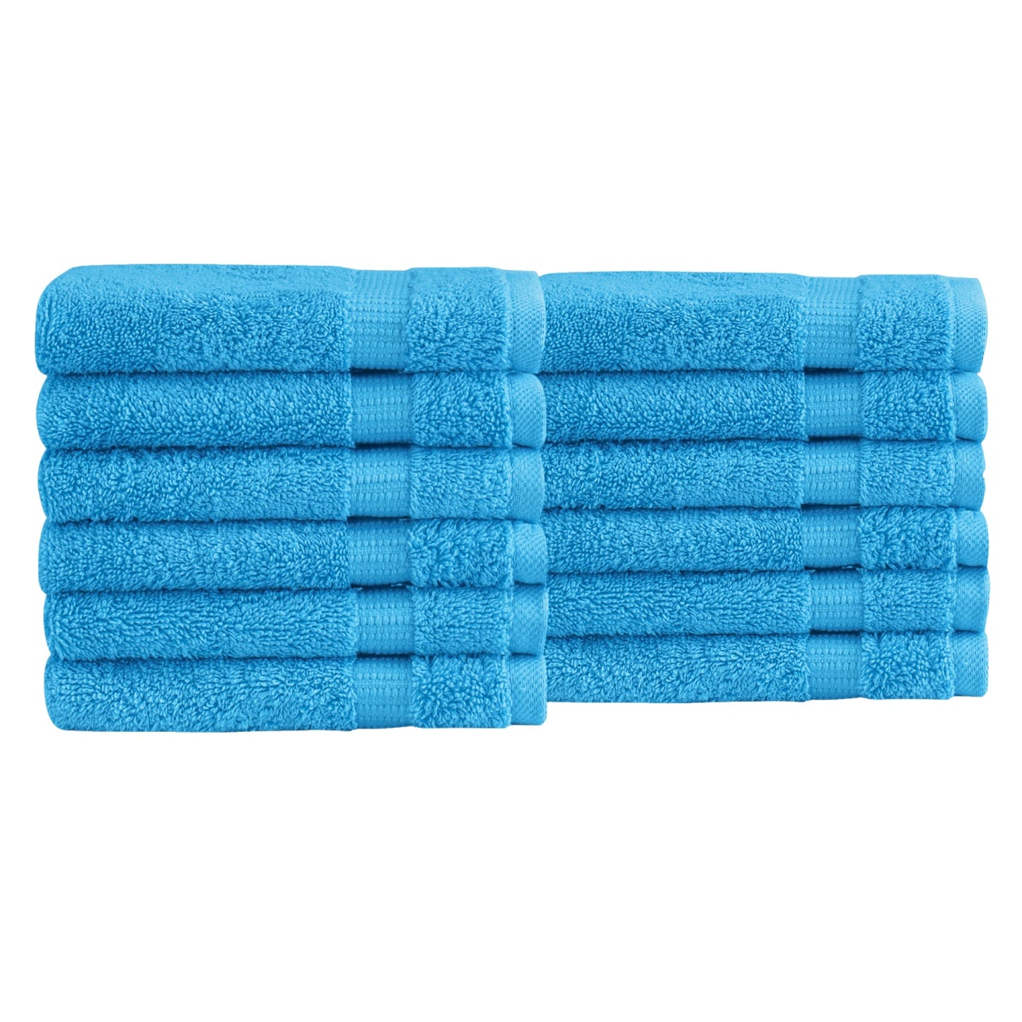 Classic Turkish Towels Genuine Cotton Soft Absorbent Villa Collection Washcloth 12 Piece Set