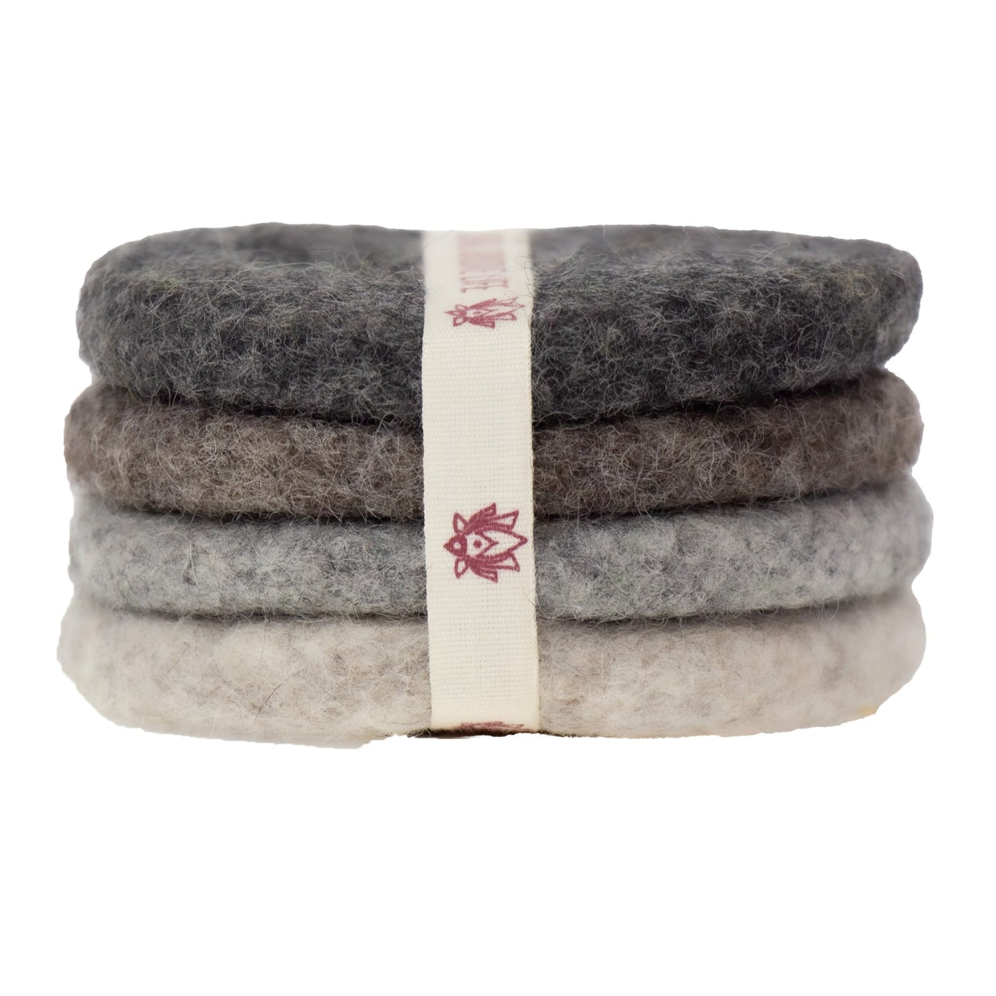 Global Crafts Handmade Felt Macaroon Coasters, Set Of 4, Tidepool