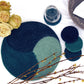 Global Crafts Handmade Felt Macaroon Coasters, Set Of 4, Tidepool