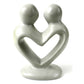 Lovers Heart Stone Sculpture, Natural - 4 Inch