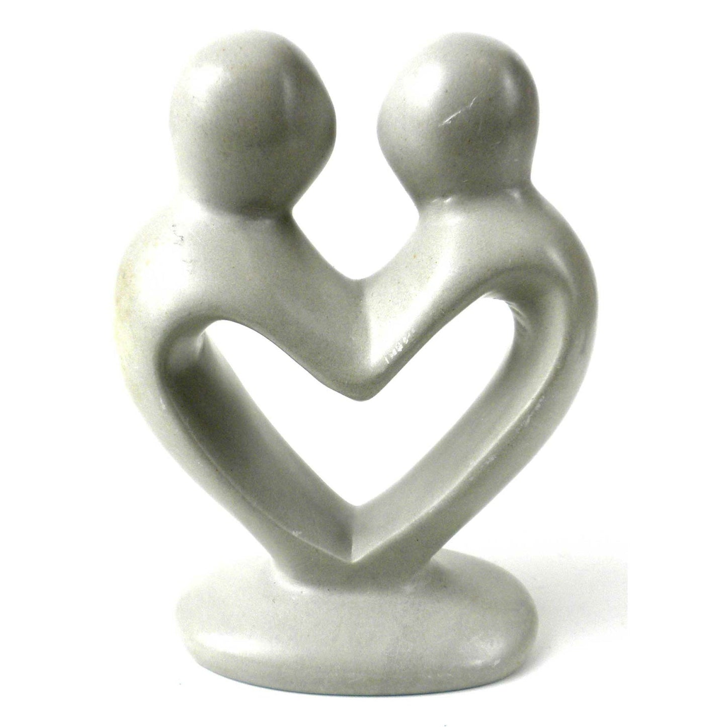 Lovers Heart Stone Sculpture, Natural - 4 Inch