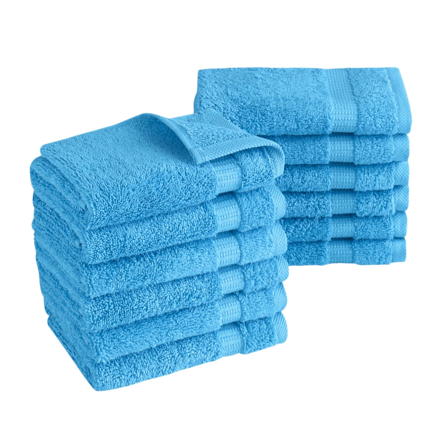 Classic Turkish Towels Genuine Cotton Soft Absorbent Villa Collection Washcloth 12 Piece Set