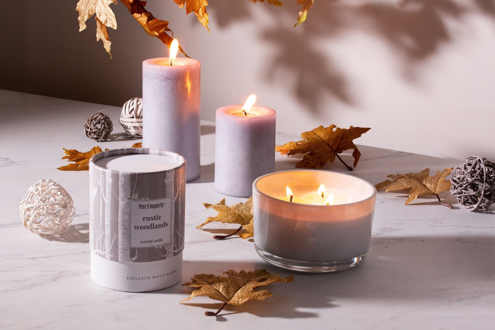 Pier Rustic Woodlands 14oz Filled 3-Wick Candle – Pier Collection